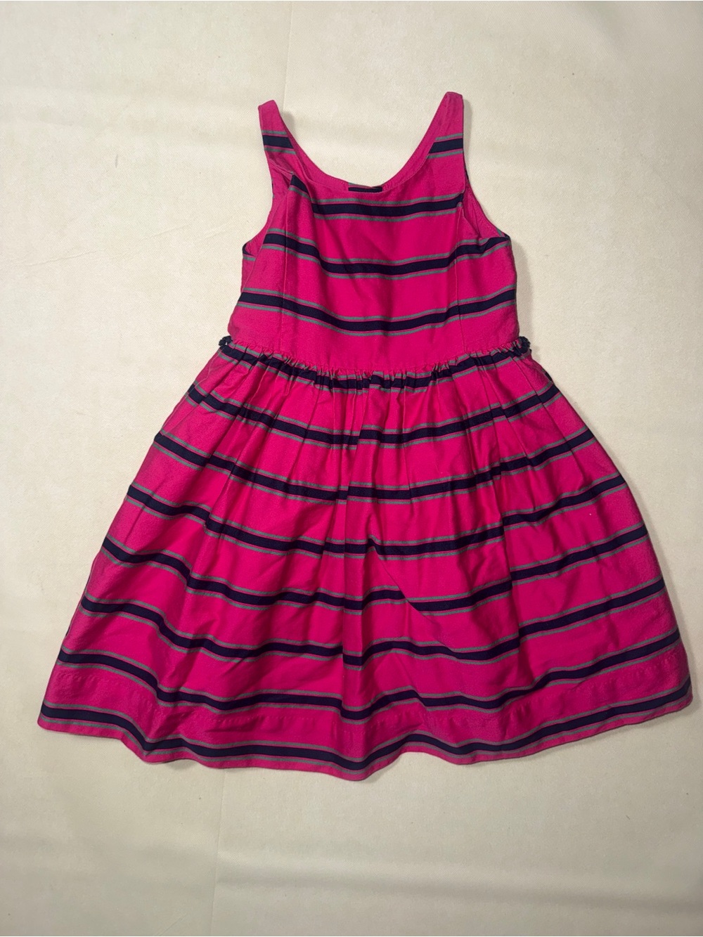Lauren Ralph Lauren Hot Pink Striped Sleeveless Casual Dress